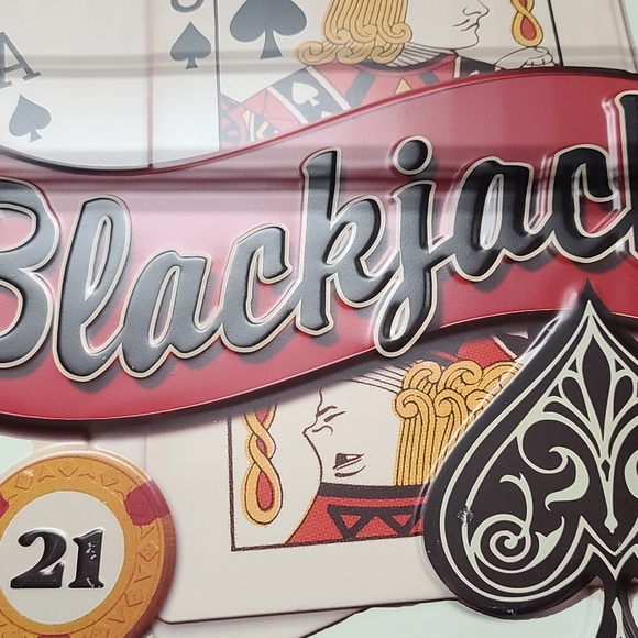 Blackjack Metal Embossed Sign - Picture 3 of 4
